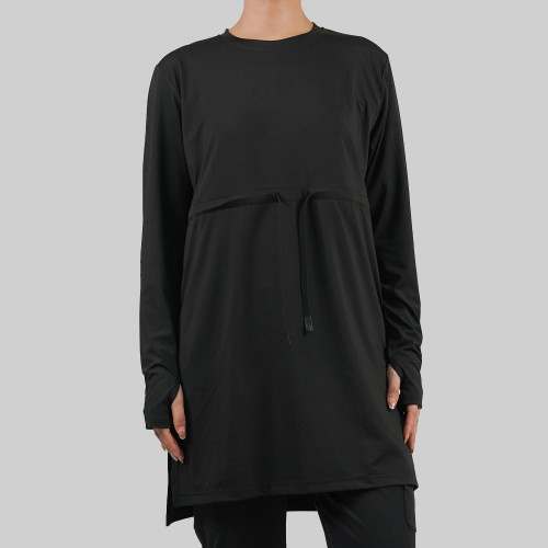 Custom Modest Active wear| Manufacturers customize Muslim drawstring tops simple and modern