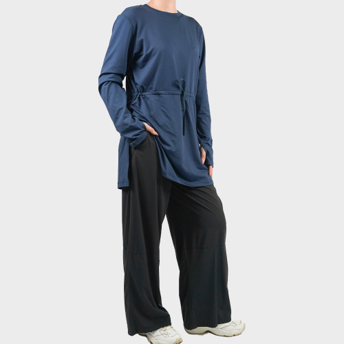Custom Modest Active wear|Manufacturer's customized Muslim drawstring tops are light and breathable