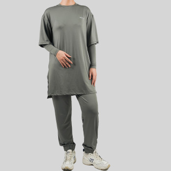 Custom Modest Active wear|Muslim long-sleeved top with finger buckle, soft and durable