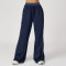 Custom sports sweatpants|Wholesale contrast-color loose-fitting high-waisted sweatpants with pockets