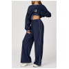 Custom sports sweatpants|Wholesale contrast-color loose-fitting high-waisted sweatpants with pockets