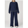 Custom sports sweatpants|Wholesale contrast-color loose-fitting high-waisted sweatpants with pockets