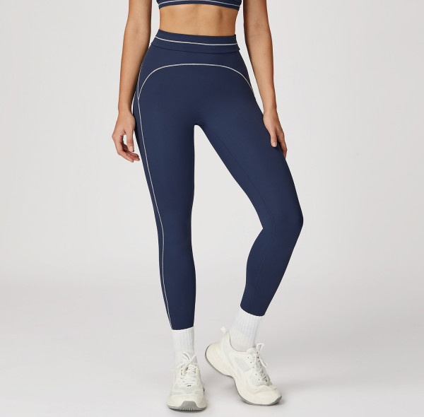 Custom yoga leggings | Factory wholesale brushed yoga pants fold-over high waist leggings
