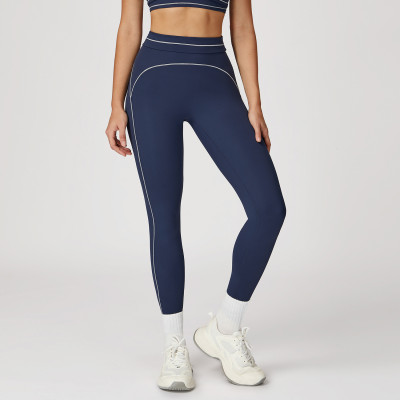 Custom yoga leggings | Factory wholesale brushed yoga pants fold-over high waist leggings