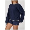 Custom long-sleeved sweatshirt |Factory wholesale autumn contrast color loose round neck sweatshirt