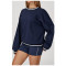 Custom long-sleeved sweatshirt |Factory wholesale autumn contrast color loose round neck sweatshirt