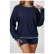 Custom long-sleeved sweatshirt |Factory wholesale autumn contrast color loose round neck sweatshirt