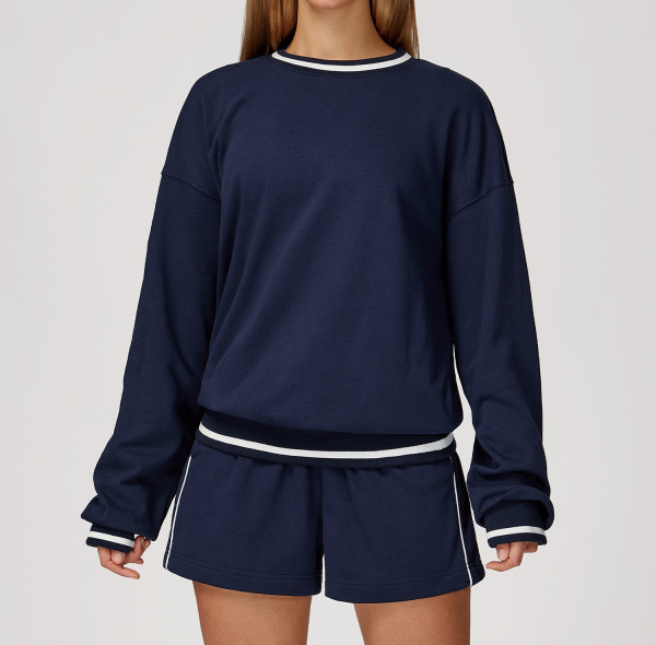 Custom Yoga Sets | Manufacturers wholesale autumn and winter casual contrast color sweatshirt suit