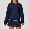Custom Yoga Sets | Manufacturers wholesale autumn and winter casual contrast color sweatshirt suit