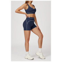 Custom High Waist Yoga Shorts | Factory-Designed Contrast Color Yoga Shorts for Outdoor Running