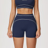 Custom High Waist Yoga Shorts | Factory-Designed Contrast Color Yoga Shorts for Outdoor Running
