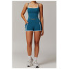 Custom Yoga Vest| Wholesale manufacturer fake two piece halter neck beautiful back yoga vest