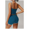Custom Yoga Vest| Wholesale manufacturer fake two piece halter neck beautiful back yoga vest