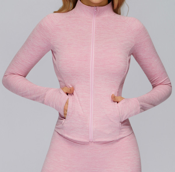 Custom Yoga Jackets | Brushed Long Sleeve Jacket Zipper Pocket Quick-Drying Tights Outdoor Running