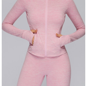 Custom Yoga Jackets | Brushed Long Sleeve Jacket Zipper Pocket Quick-Drying Tights Outdoor Running