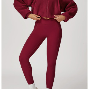 Custom Yoga Jackets |autumn and winter stand collar windproof warm fleece drawstring jacket running