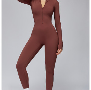 Custom jumpsuits|Wholesale bodysuit tight plus fleece yoga bodysuit outdoor warm bodysuit running
