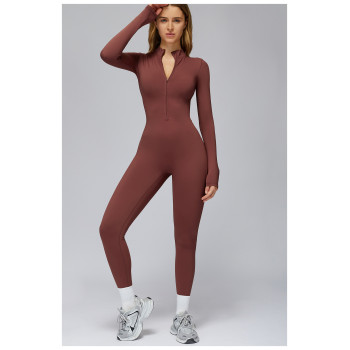 Custom jumpsuits|Wholesale bodysuit tight plus fleece yoga bodysuit outdoor warm bodysuit running