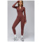Custom jumpsuits|Wholesale bodysuit tight plus fleece yoga bodysuit outdoor warm bodysuit running