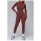 Custom jumpsuits|Wholesale bodysuit tight plus fleece yoga bodysuit outdoor warm bodysuit running