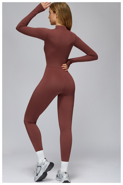 Custom jumpsuits|Wholesale bodysuit tight plus fleece yoga bodysuit outdoor warm bodysuit running
