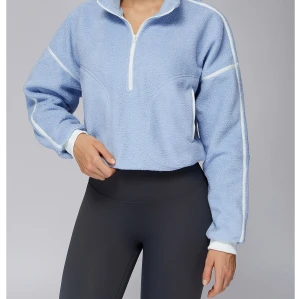 Custom Yoga Jackets |Wholesale running jacket with stand collar, windproof and warm fleece jacket