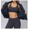 Custom Yoga Jackets|Wholesale loose cotton jacket with pocket zipper warm sports jacket for outdoor