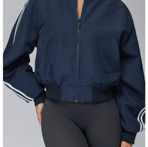Custom Yoga Jackets|Wholesale loose cotton jacket with pocket zipper warm sports jacket for outdoor