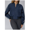 Custom Yoga Jackets|Wholesale loose cotton jacket with pocket zipper warm sports jacket for outdoor