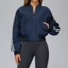 Custom Yoga Jackets|Wholesale loose cotton jacket with pocket zipper warm sports jacket for outdoor
