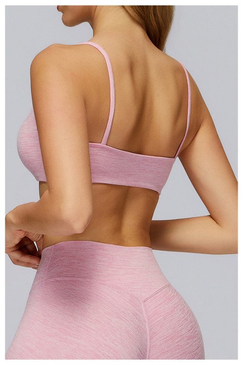 Custom Yoga Sports Bra| Wholesale Yoga Bra Double Straps Hollow Back Fitness Wear Running Tights
