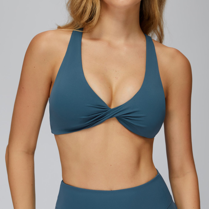 Custom Yoga bra | Wholesale twisted yoga bra tight quick-drying yoga clothes for women outdoor