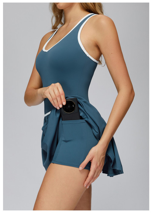 Custom tennis skirts | Wholesale dress fake two-piece anti-exposure dress outdoor sports running