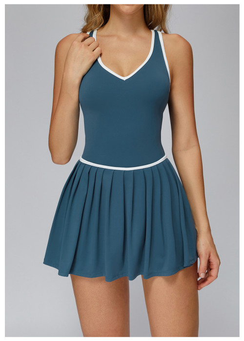 Custom tennis skirts | Wholesale dress fake two-piece anti-exposure dress outdoor sports running