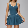Custom tennis skirts | Wholesale dress fake two-piece anti-exposure dress outdoor sports running