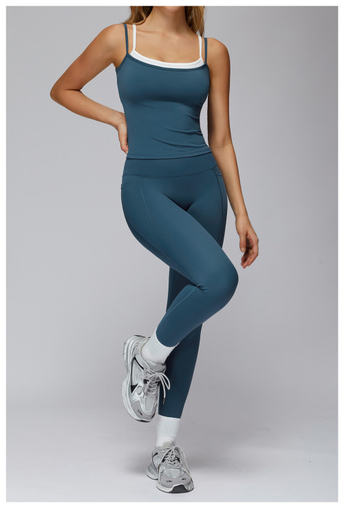 Custom Yoga Vest| Wholesale camisole tops for slimming, nude-feeling, contrasting colors