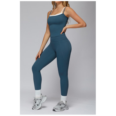 Custom Yoga Vest| Wholesale camisole tops for slimming, nude-feeling, contrasting colors