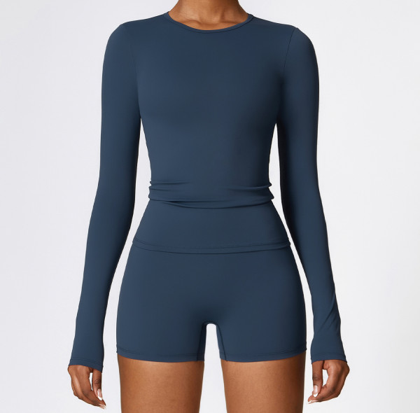 Custom long-sleeved sweatshirt |Wholesale winter long sleeve yoga clothes Pilates sports long sleeve