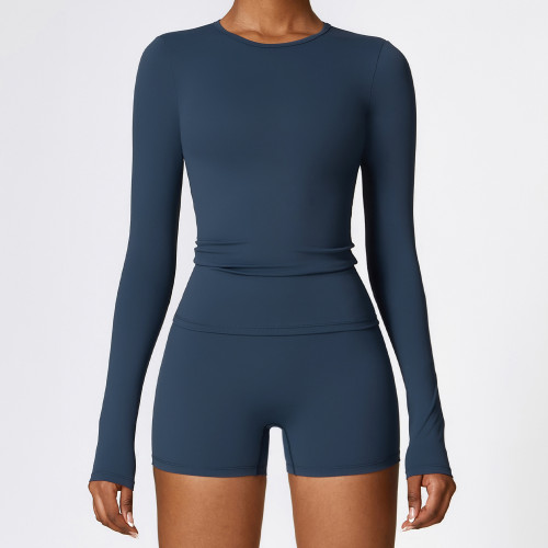 Custom long-sleeved sweatshirt |Wholesale winter long sleeve yoga clothes Pilates sports long sleeve