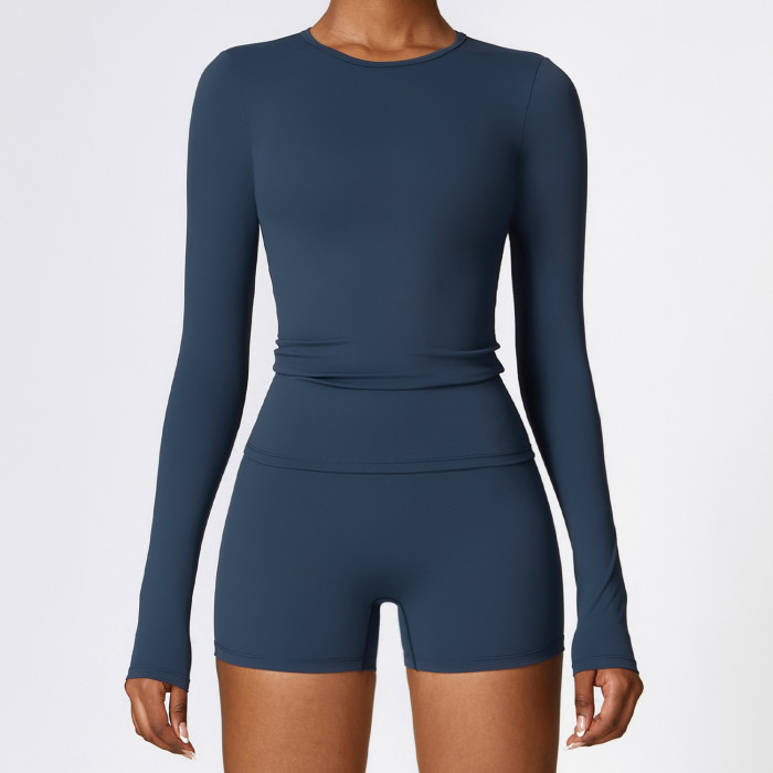 Custom long-sleeved sweatshirt |Wholesale winter long sleeve yoga clothes Pilates sports long sleeve