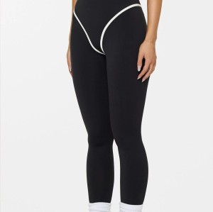 Custom Yoga Sets | Wholesale Yoga Set Colorblock Halter Neck Padded Sports Bra Stretch Quick-Drying