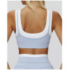Custom Yoga bra |Wholesale fake two-piece sports bra thread contrast color yoga bra running fitness