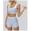 Custom Yoga bra |Wholesale fake two-piece sports bra thread contrast color yoga bra running fitness