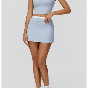 Custom tennis skirts |Wholesale contrast color short skirt thread sports anti-exposure tennis skirt