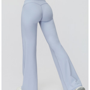 Custom yoga leggings|Factory directcontrast color loose flared pants high waist casual micro sports