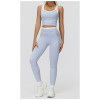 Custom Yoga Sets | Wholesale open back sports long sleeve women's fitness top with chest pad