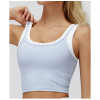Custom Yoga Vest| Wholesale two-piece split vest contrast color nude feeling fashion casual tops