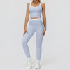 Custom Yoga Sets | Wholesale open back sports long sleeve women's fitness top with chest pad
