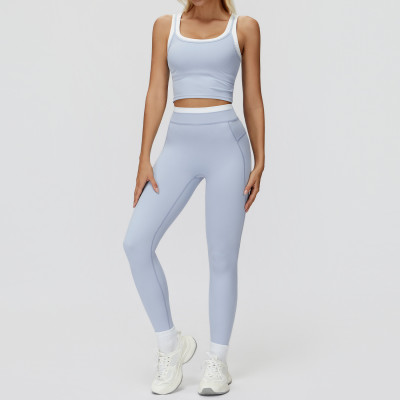 Custom Yoga Sets | Wholesale open back sports long sleeve women's fitness top with chest pad