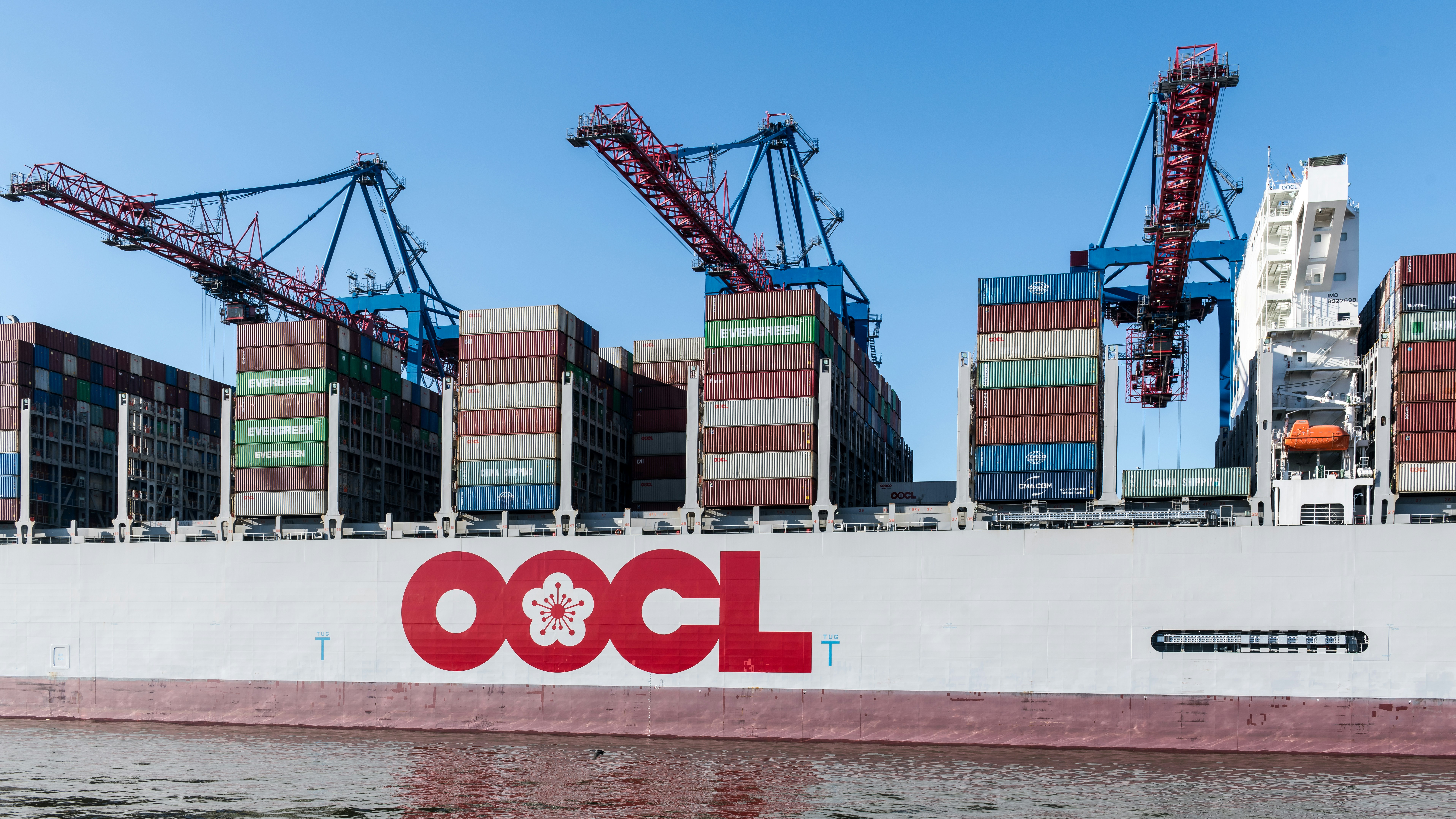 Cargo ship with containers for international shipping